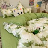 Pisoshare Korean Style Bedding Set Boys Girls Twin Queen Size Duvet Cover Flat Sheet Pillowcase Bed