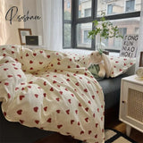 Pisoshare Korean Style Bedding Set Boys Girls Twin Queen Size Duvet Cover Flat Sheet Pillowcase Bed