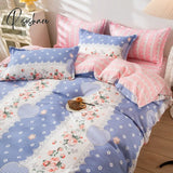 Pisoshare Korean Style Bedding Set Boys Girls Twin Queen Size Duvet Cover Flat Sheet Pillowcase Bed