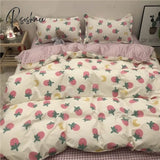 Pisoshare Korean Style Bedding Set Boys Girls Twin Queen Size Duvet Cover Flat Sheet Pillowcase Bed