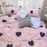 Pisoshare Korean Style Bedding Set Boys Girls Twin Queen Size Duvet Cover Flat Sheet Pillowcase Bed