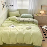 Pisoshare Korean Style Bedding Set Twin Queen Size Cute Cream Cherry Duvet Cover Flat Sheet