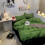 Pisoshare Lilac Bedding Set Solid Color Soft Full Queen Size Boys Girls Duvet Cover No Filler Flat