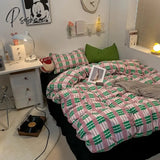Pisoshare Lilac Bedding Set Solid Color Soft Full Queen Size Boys Girls Duvet Cover No Filler Flat