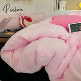 Pisoshare Lilac Bedding Set Solid Color Soft Full Queen Size Boys Girls Duvet Cover No Filler Flat