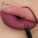 Pisoshare Lip Liner 12 Colors Waterproofsexy Red Matte Contour Tint Lipstick Long Lasting Non-Stick