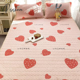 Pisoshare Lovely Cartoon Pattern Latex Bed Mat Kit For Summer Cold Feel Rayon Cool And Pillow Cases