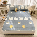 Pisoshare Lovely Cartoon Pattern Latex Bed Mat Kit For Summer Cold Feel Rayon Cool And Pillow Cases