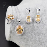 Pisoshare Luxury Bridal Wedding Jewelry Set Women’s White Gold Plated Inlay Aaa Cubic Zirconia