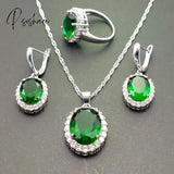 Pisoshare Luxury Bridal Wedding Jewelry Set Women’s White Gold Plated Inlay Aaa Cubic Zirconia