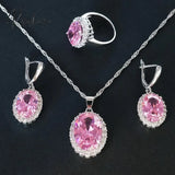 Pisoshare Luxury Bridal Wedding Jewelry Set Women’s White Gold Plated Inlay Aaa Cubic Zirconia