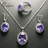 Pisoshare Luxury Bridal Wedding Jewelry Set Women’s White Gold Plated Inlay Aaa Cubic Zirconia