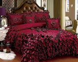 Pisoshare Luxury Champagne Wedding Style Jacquard Stereoscopic Lace Bedspread Bed Skirt Shett