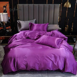 Pisoshare Luxury Duvet Cover King Size Bed Linens Soft Cozy Polyester Satin Smooth Single Double