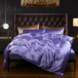 Pisoshare Luxury Duvet Cover King Size Bed Linens Soft Cozy Polyester Satin Smooth Single Double