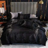 Pisoshare Luxury Duvet Cover King Size Bed Linens Soft Cozy Polyester Satin Smooth Single Double