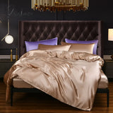 Pisoshare Luxury Duvet Cover King Size Bed Linens Soft Cozy Polyester Satin Smooth Single Double