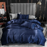 Pisoshare Luxury Duvet Cover King Size Bed Linens Soft Cozy Polyester Satin Smooth Single Double