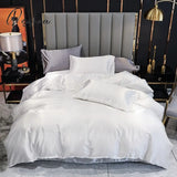 Pisoshare Luxury Duvet Cover King Size Bed Linens Soft Cozy Polyester Satin Smooth Single Double