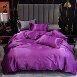 Pisoshare Luxury Duvet Cover Set Satin Bedding Bedroom Comforter Sets Full Twin Queen King Size Bed