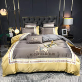 Pisoshare Luxury Europe Palace Bedding Set Breathable Satin Cotton Horse Embroidery Double Duvet