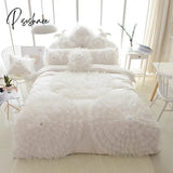 Pisoshare Luxury Princess Bedding Sets Korean Style Blue Lace Flowers Duvet Cover Bed Skirt