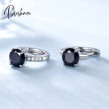 Pisoshare Luxury Silver Plated Natural Black Blue Zircon Ring Earring Bracelet Jewelry Set
