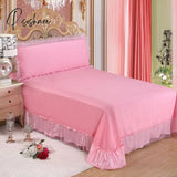 Pisoshare Luxury Wedding Bedding Sets Queen King Size Pink Princess Lace Bedcover Set Jacquard