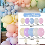 Pisoshare Macaron Balloons Garland Latex Ballons Arch Happy Birthday Party Decor Kids Adult Wedding