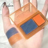 Pisoshare Neon Nude Eyeshadow Palette Two-Color Pearlescent Shimmer Glitter Green Earth Color Eye