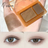 Pisoshare Neon Nude Eyeshadow Palette Two-Color Pearlescent Shimmer Glitter Green Earth Color Eye