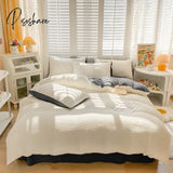 Pisoshare New Bubble Yarn Fabric Ab Double-Sided Bedding Set Soft Double Duvet Cover With Sheets