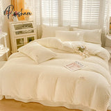 Pisoshare New Bubble Yarn Fabric Ab Double-Sided Bedding Set Soft Double Duvet Cover With Sheets