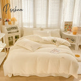 Pisoshare New Bubble Yarn Fabric Ab Double-Sided Bedding Set Soft Double Duvet Cover With Sheets