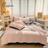 Pisoshare New Bubble Yarn Fabric Ab Double-Sided Bedding Set Soft Double Duvet Cover With Sheets