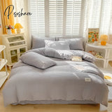 Pisoshare New Bubble Yarn Fabric Ab Double-Sided Bedding Set Soft Double Duvet Cover With Sheets