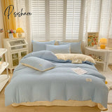 Pisoshare New Bubble Yarn Fabric Ab Double-Sided Bedding Set Soft Double Duvet Cover With Sheets