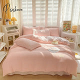 Pisoshare New Bubble Yarn Fabric Ab Double-Sided Bedding Set Soft Double Duvet Cover With Sheets