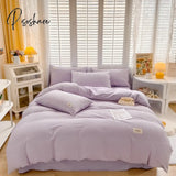 Pisoshare New Bubble Yarn Fabric Ab Double-Sided Bedding Set Soft Double Duvet Cover With Sheets