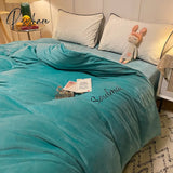 Pisoshare New Crystal Fleece Thicken Single Duvet/Quilt Cover Bedding Set Four Sizes For Winter