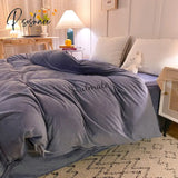 Pisoshare New Crystal Fleece Thicken Single Duvet/Quilt Cover Bedding Set Four Sizes For Winter