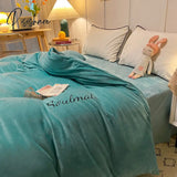 Pisoshare New Crystal Fleece Thicken Single Duvet/Quilt Cover Bedding Set Four Sizes For Winter