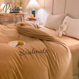 Pisoshare New Crystal Fleece Thicken Single Duvet/Quilt Cover Bedding Set Four Sizes For Winter