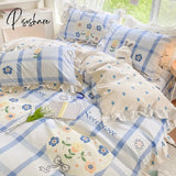 Pisoshare New Cute Princess Style Bedding Set For Girls Twin Full Queen King Size Polyester Bed