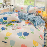 Pisoshare New Cute Princess Style Bedding Set For Girls Twin Full Queen King Size Polyester Bed