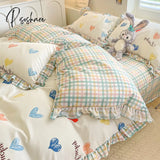 Pisoshare New Cute Princess Style Bedding Set For Girls Twin Full Queen King Size Polyester Bed