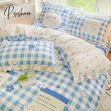 Pisoshare New Cute Princess Style Bedding Set For Girls Twin Full Queen King Size Polyester Bed