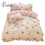 Pisoshare New Cute Princess Style Bedding Set For Girls Twin Full Queen King Size Polyester Bed