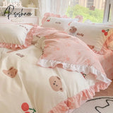 Pisoshare New Cute Princess Style Bedding Set For Girls Twin Full Queen King Size Polyester Bed