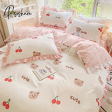 Pisoshare New Cute Princess Style Bedding Set For Girls Twin Full Queen King Size Polyester Bed
